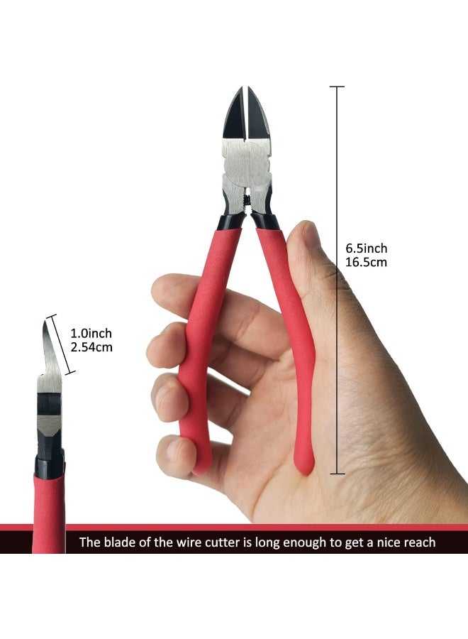 سالاب قواطع أسلاك، قواطع جانبية، قواطع أسلاك دايكس، قواطع قطرية بمقبض أحمر مانع للانزلاق، كماشة قطع الأسلاك، قواطع أسلاك زنبركية للمجوهرات والحرف اليدوية، ربطات الكابلات - Image 2